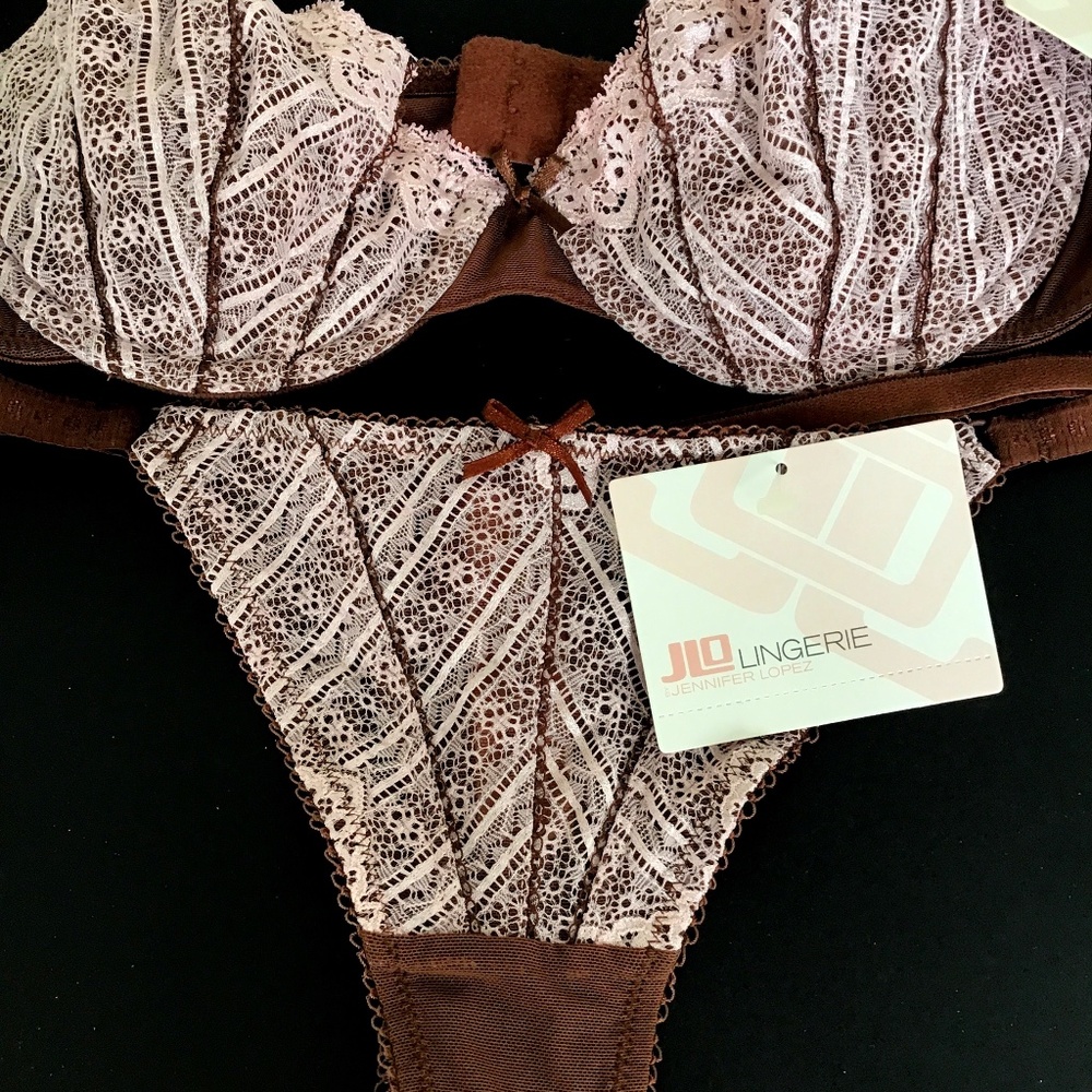 JLO Jennifer Lopez lingerie set in beautiful JLO pink/brown 36A/S